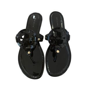 Tory Burch Black Patent Sandals Size 8.5